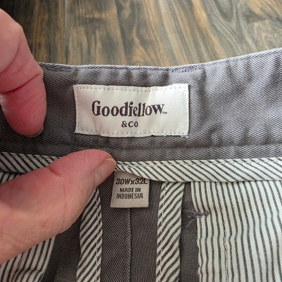 Goodfellow &‎ Co Hennepin Chino Slim Fit Pants Mens 30W x 32L Thundering Gray - Picture 3 of 7